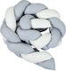 Baby Oliver Crib Bumpers Braided Inside Grey-White 20x200cm