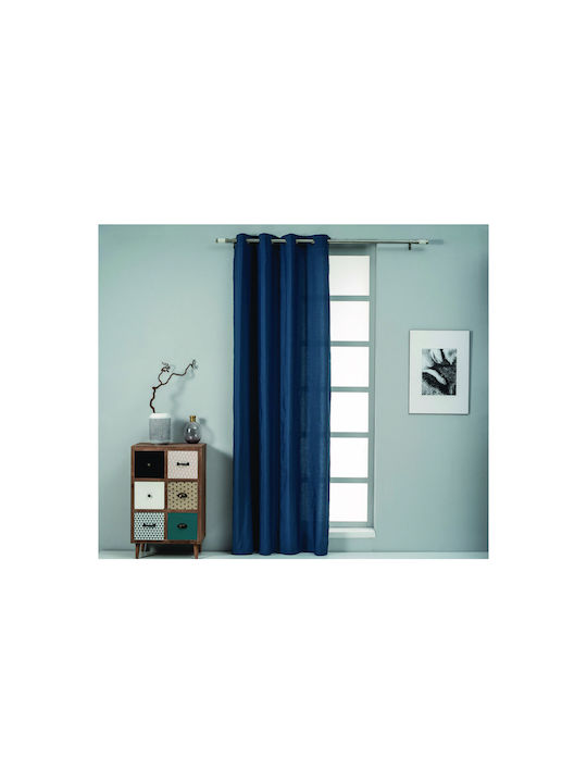 Easy Home Vorhang mit Grommet Dione Panama Blau 140x260cm