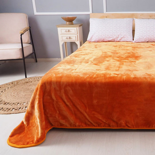 Joli Joli Samtige Decke Einzeln 160x220cm Orange 001.069_Orange