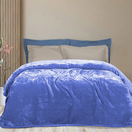Joli Pătură Catifea Supraadult 220x240 cm Albastru Deschis