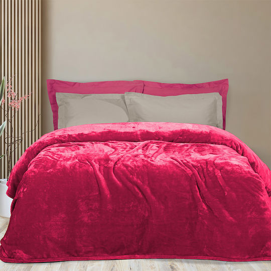 Joli Velvet Blanket Queen Size 220x240cm Pink