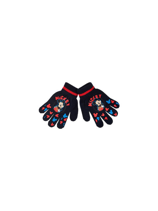 Superheroes Knitted Kids Gloves Blue