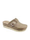 Vesna Γυναικεία Δερμάτινα Ανατομικά Σαμπό Light Brown