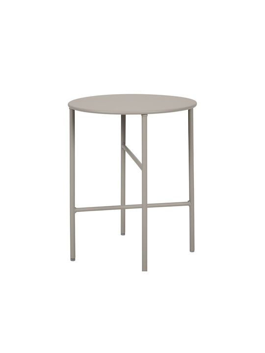 Oval Metal Side Table Gray L40xW40xH50cm