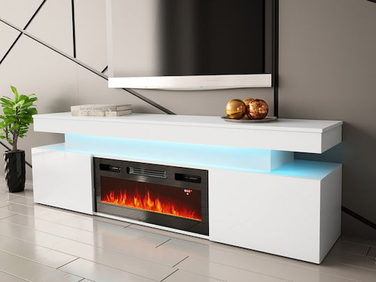 Έπιπλο Τηλεόρασης Glossa 2d Λευκό Μ190xΠ41xΥ59cm