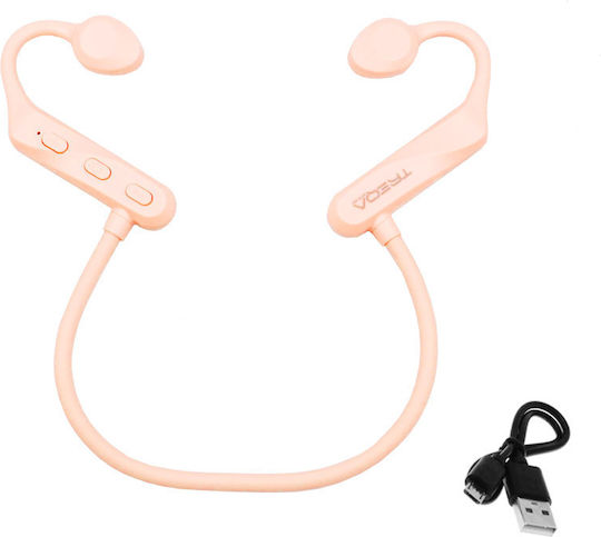 Treqa In-ear Bluetooth Handsfree Ακουστικά Ροζ