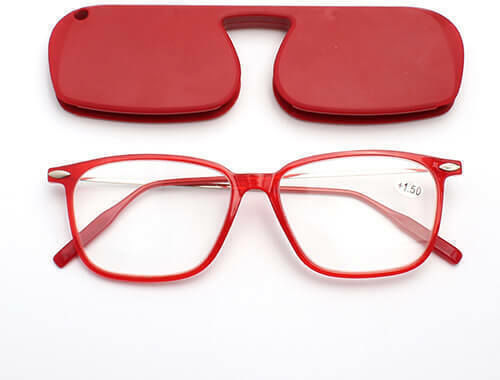 Moscow Mule Slim Reading Glasses +1.00 Pocket in Red Color MM/SLIMSQUARERED