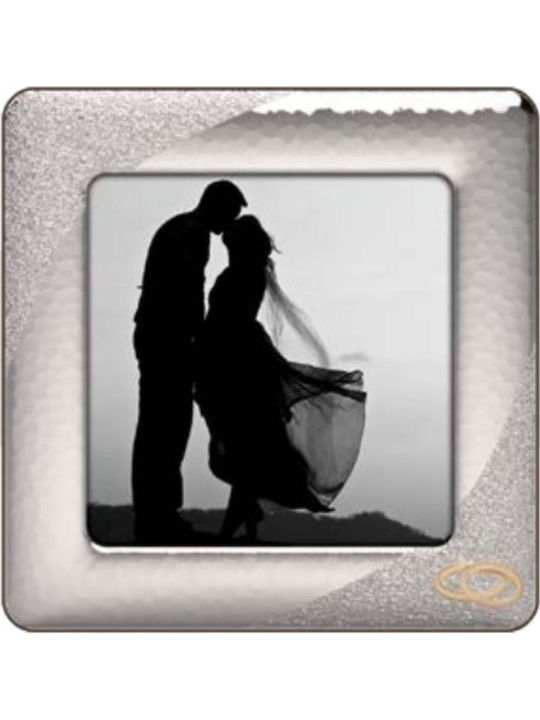 Slevori Tabletop Square Wedding Crown Case / Photo Frame Silver 26x26cm