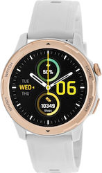 3Guys 3GW1453 45mm Smartwatch με Παλμογράφο (White Rubber Strap)