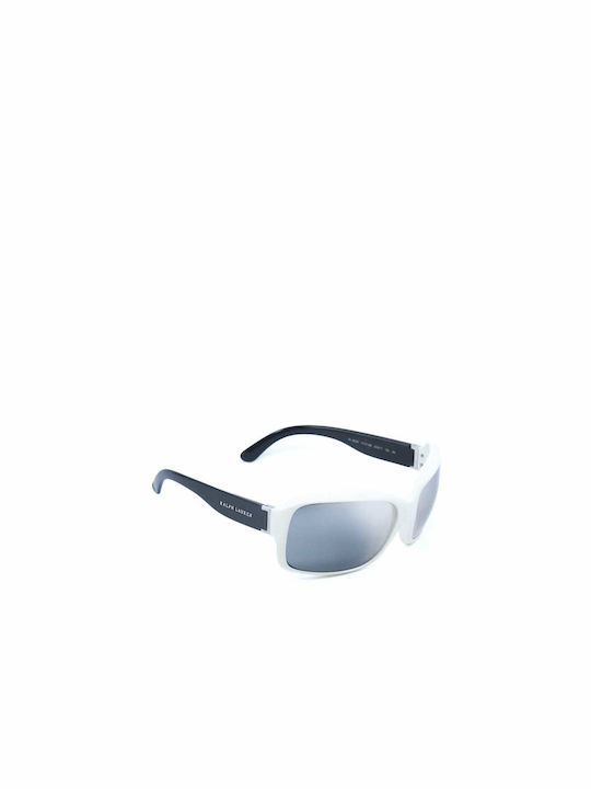 Ralph Lauren Men's Sunglasses with White Plastic Frame and Silver Mirror Lens PH8034 510188