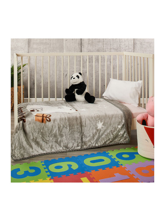 Whitegg Blanket Cot Velvet Gray 100x130cm
