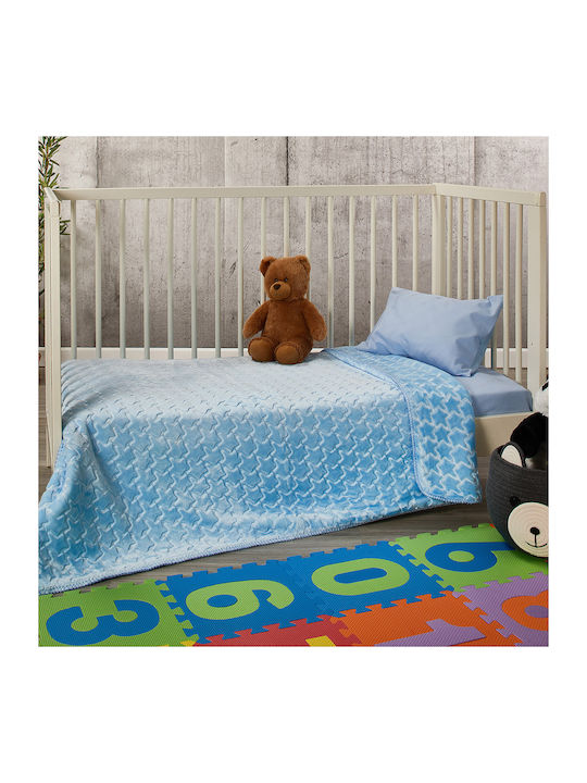 Whitegg Κουβέρτα Κούνιας Fleece Γαλάζια 110x140εκ.