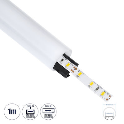 GloboStar Agățat Profil de aluminiu pentru banda LED cu Opal Capac 100cm