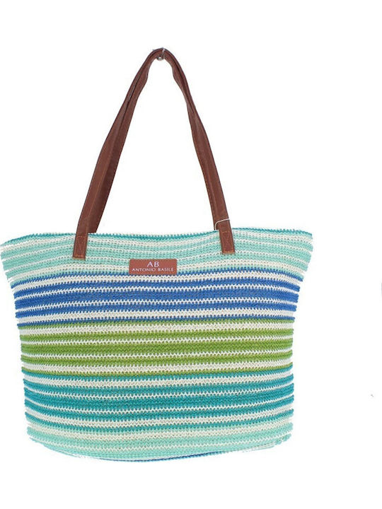 Bag to Bag Ψάθινη Τσάντα Θαλάσσης Μπλε