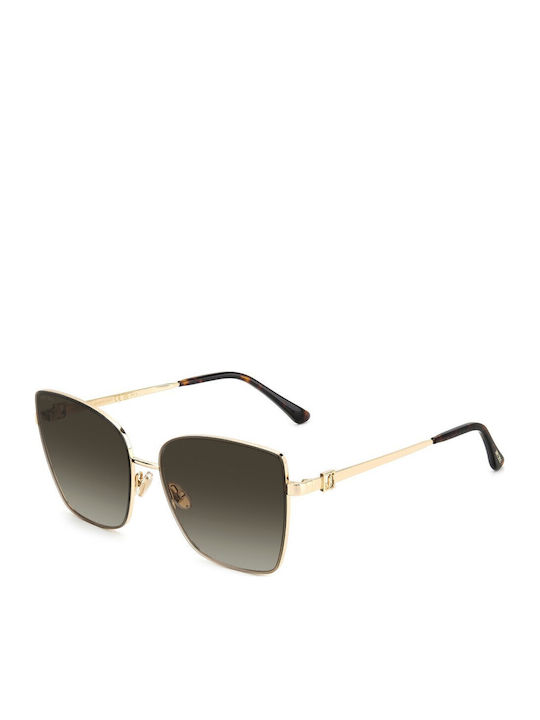 Jimmy Choo Women's Sunglasses with Brown Tartaruga Metal Frame and Brown Gradient Lens