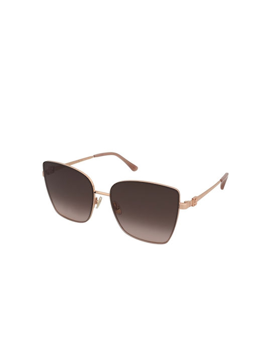 Jimmy Choo Women's Sunglasses with Rose Gold Metal Frame and Brown Gradient Lens