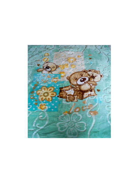 VS Home Blanket Cot Velvet Turquoise 100x125cm