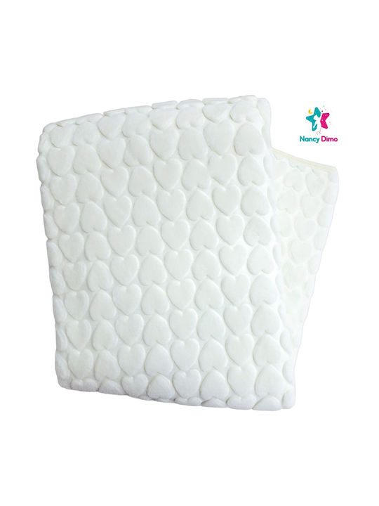 Nancy Dimo Одеяло Детско легло Велур Бяло White 90x120см.