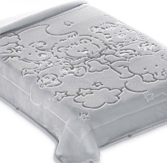 Adam Home Одеяло Испания Детски пелени за пелени Ster 520 Сив Grey 80x90см.