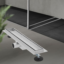 LuxeBath Stainless Steel Double Channel Floor Gray