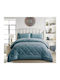 Homeone Duvet Cover Set Queen 220x240cm Petrol Blue 3pcs 350 GSMGsm