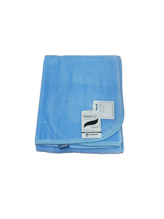 Manterol Casa Blanket Spanish Cot 001 Velvet Light Blue Sky Blue 110x140cm