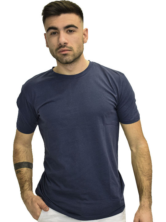 Gianni Lupo T-shirt Bărbătesc cu Mânecă Scurtă Albastru