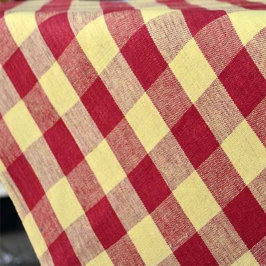 Palatex Τablecloth Checked Burgundy 150x180cm