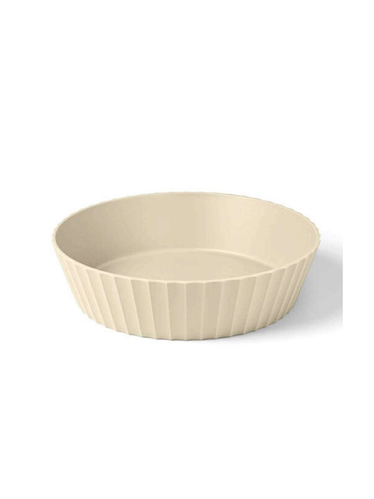 Blim+ Servierschüssel Rund Kunststoff Beige mit Durchmesser 25cm