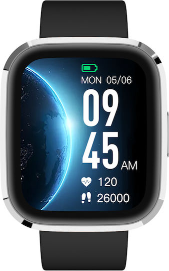 Garett GRC STYLE 41mm Smartwatch mit Pulsmesser (Silver and Black)