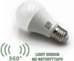 Adeleq Bec LED 9W pentru Dulie E27 Alb natural cu Fotocelulă