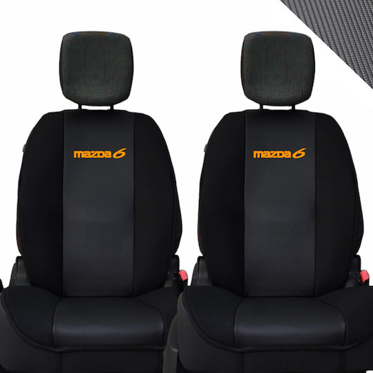 Spătar Auto 2buc Piele sintetica Carbon Negru