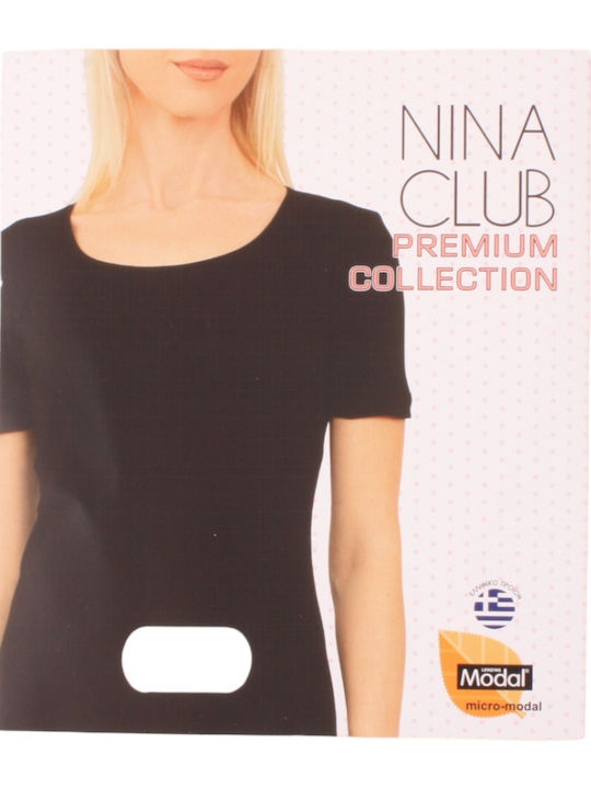 Nina Club Kurzärmelig Λευκό Damen T-Shirt