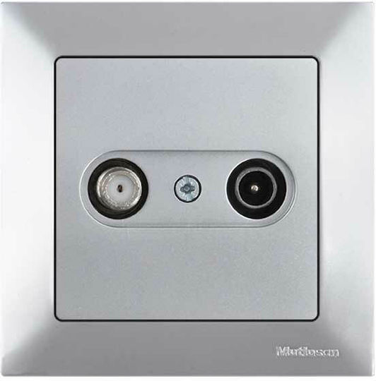 Mutlusan Candela TV and Radio Antenna Socket Aerial in Silver color 12374