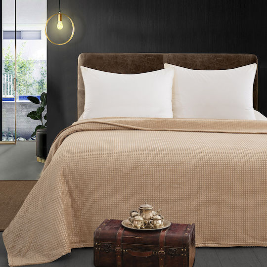 Beauty Home Κουβέρτα Fleece Υπέρδιπλη 220x240εκ. Μπεζ