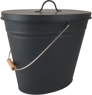 Fireplace Ash Bucket Black