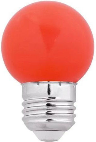 Bec LED 1.2W pentru Soclu E27 și Formă G45 Roșu 40lm