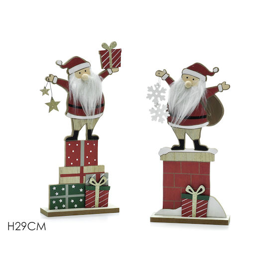 Dekorativer Weihnachtsmann aus Holz (Μverschiedene Designs/Farben)