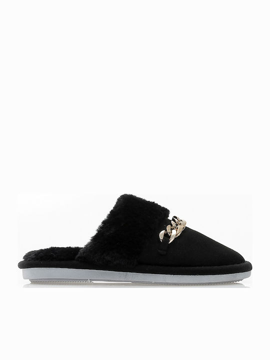 Tsoukalas Winter Damen Hausschuhe Schwarze