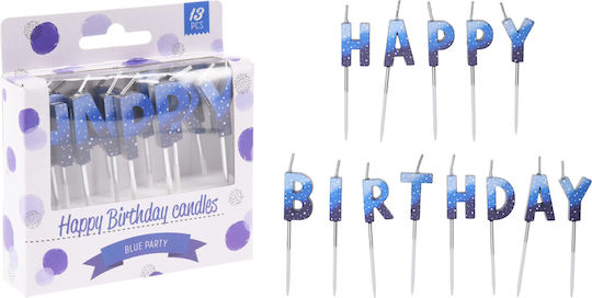 Koopman Geburtstagskerze Alles Gute zum Geburtstag in Blau Farbe 13Stück S37400040