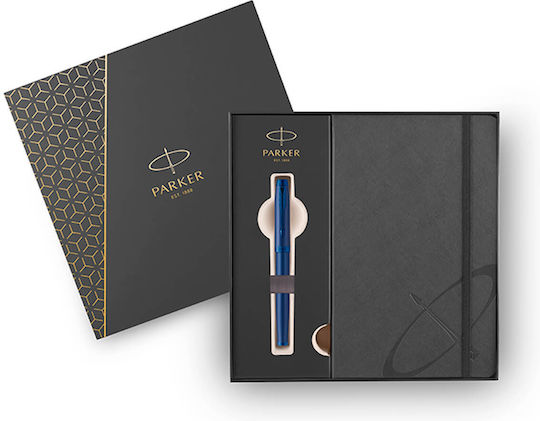 Parker Desk Set with Notebook and Pen IM Monochrome Blue 2pcs Nibs Fine