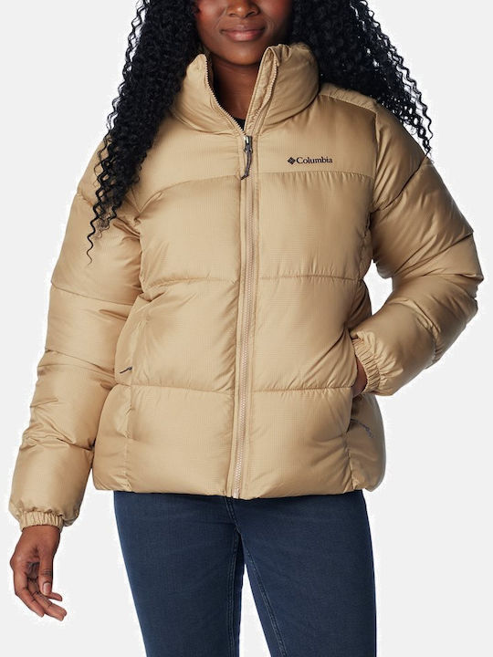 Columbia Puffect Kurz Damen Puffer Jacke für Winter Braun