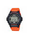 Casio Дигитален Мъжки Часовник 47мм На Батерия с Оранжево Каучуково Каишка