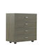 Wooden Bedroom Chest of Drawers with 4 Drawers Dark Olive 80x40x83cm