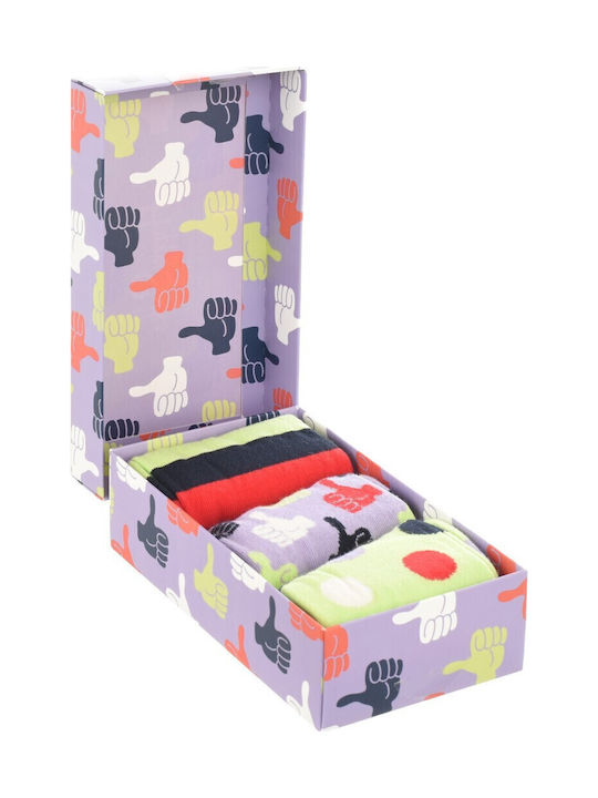 Happy Socks Gift Κάλτσες Μωβ 3Pack