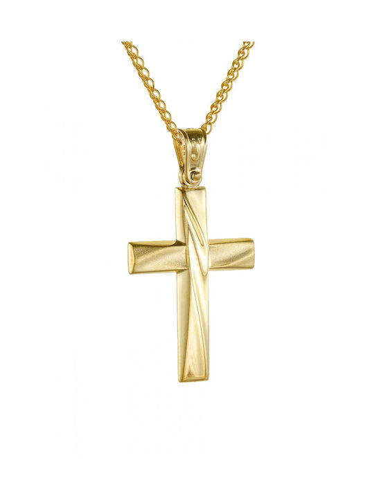 Gold Kreuz 14K mit Kette