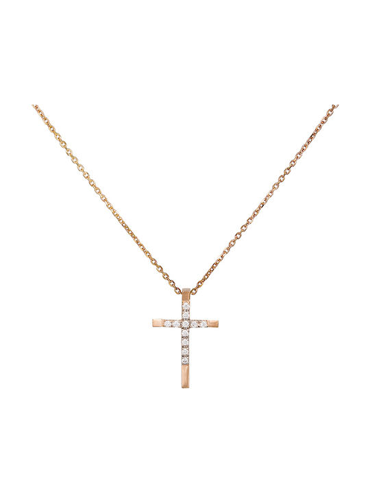 Damen Roségold Kreuz 18K