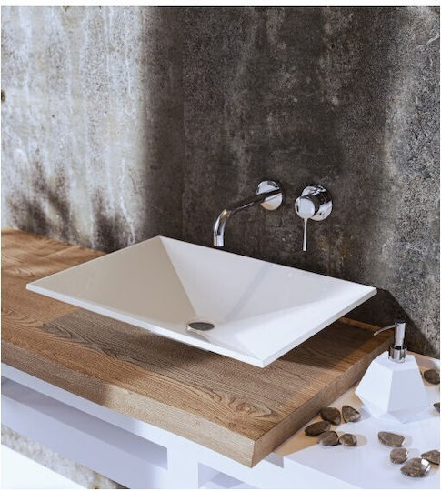 Sanitec Prisma Deasupra Blatului Chiuvetă din Material Sintetic 56.5x39.5x10.5cm Alb