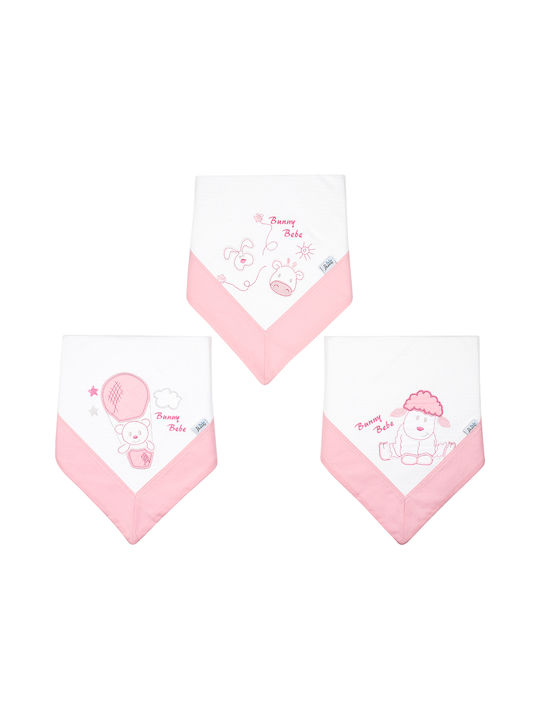 Bunny Bebe Scutec Piqué White / Pink Roz 90x90εκ.