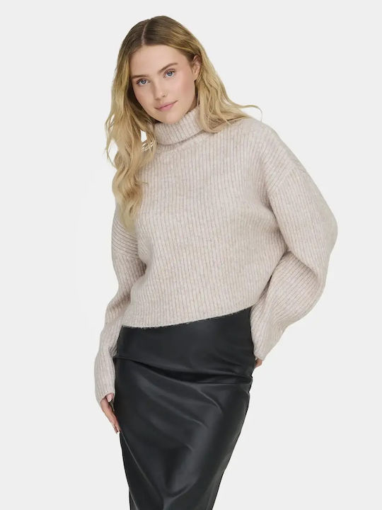 Golf Melanie Γυναικείο Μακρυμάνικο Crop Πουλόβερ Ζιβάγκο Oatmeal